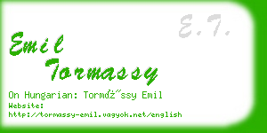 emil tormassy business card
